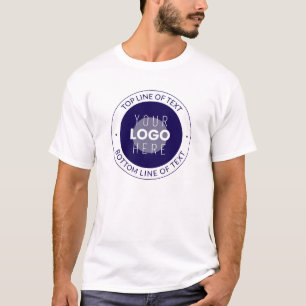 Aanpasbare tekst & uw logo donkerblauw paars t-shirt