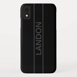 Aanpasbare tekst Vet modern zwart & donkergrijs Case-Mate iPhone Case