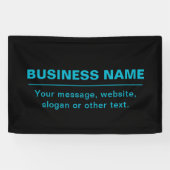 Aanpasbare tekst voor bedrijf enz. Bewerkbare zwar Spandoek (Horizontaal)