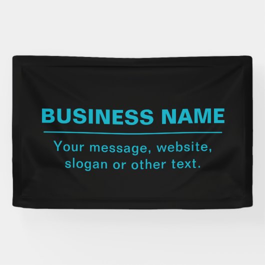 Aanpasbare tekst voor bedrijf enz. Bewerkbare zwar Spandoek (Horizontaal)