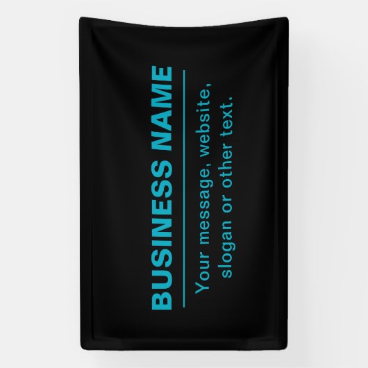 Aanpasbare tekst voor bedrijf enz. Bewerkbare zwar Spandoek (Verticaal)