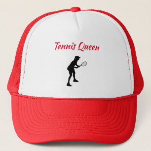 Aanpasbare tekst voor moderne rode Tennis-koningin Trucker Pet