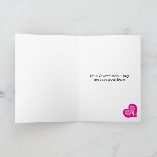 Aanpasbare Tennis 💘 Valentijnskaart Kaart (Binnen)