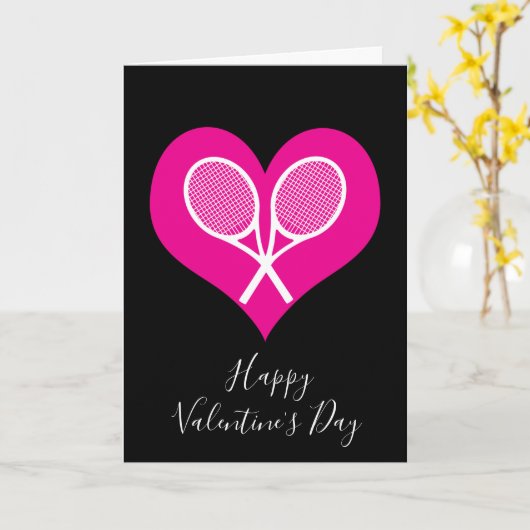 Aanpasbare Tennis 💘 Valentijnskaart Kaart (Gele Bloem)