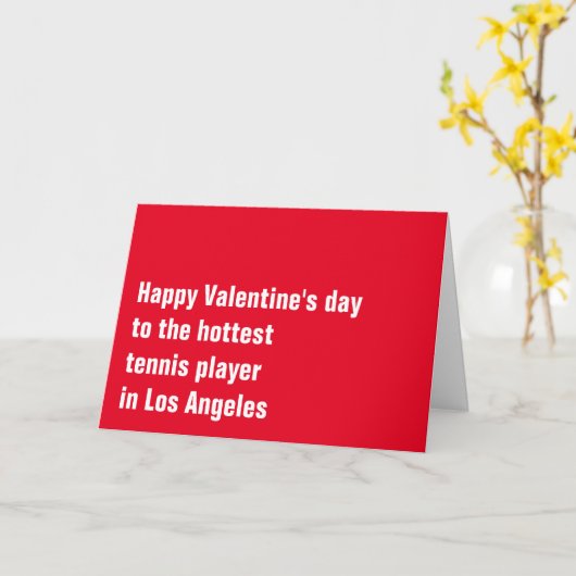 Aanpasbare Tennis 💘 Valentijnskaart Kaart (Gele Bloem)