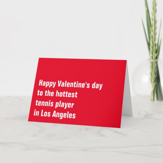 Aanpasbare Tennis 💘 Valentijnskaart Kaart (Voorkant)
