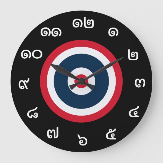 Aanpasbare Thaise nummers Thailand vlag klok (Voorkant)