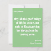 Aanpasbare thanksgiving kaart notitiekaartje (Achterkant)