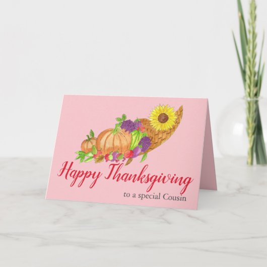 aanpasbare Thanksgiving overvloedhoorn kaart (Voorkant)