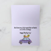 aanpasbare Thanksgiving Paarse retro Fiat 500 Kaart (Binnen)