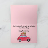 aanpasbare Thanksgiving Red Retro Fiat 500 Kaart (Binnen)