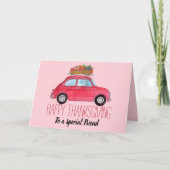 aanpasbare Thanksgiving Red Retro Fiat 500 Kaart (Voorkant)