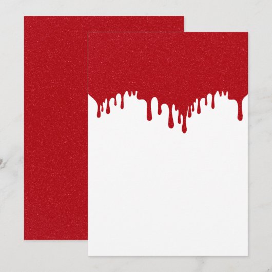 Aanpasbare Tomaat Rood Drip Plat Kaart (Voorkant / Achterkant)
