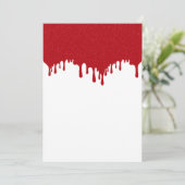 Aanpasbare Tomaten Rood Drip Flat Card Aankondiging (Staand voorkant)