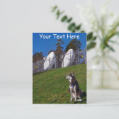Aanpasbare tracker hond briefkaart (Staand voorkant)