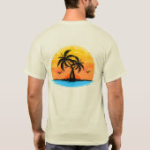 Aanpasbare tropische eilandpalmboom t-shirt (Achterkant)