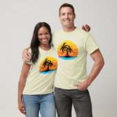 Aanpasbare tropische eilandpalmboom t-shirt (Unisex)