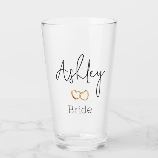 Aanpasbare trouwbruid glazen tumbler (Voorkant)