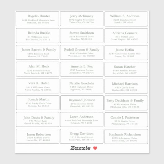 Aanpasbare trouwgast adreslabelstickers sticker (Vel)