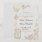 Aanpasbare Trouwkaart Kaart (Voorkant / Achterkant)