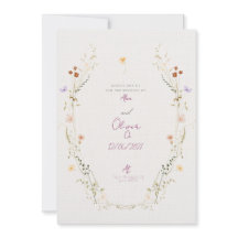Aanpasbare Trouwkaart met wilde Bloemen