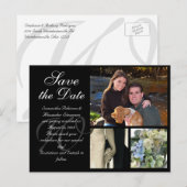Aanpasbare Trouwkaart 'Save the Date' 3 Foto's Aankondigingskaart (Voorkant / Achterkant)