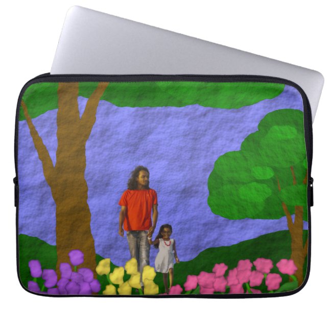 Aanpasbare Tuin Laptop Sleeve (Voorkant)