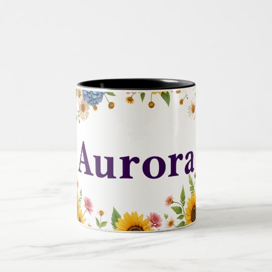 Aanpasbare twee-tonige bloemenkoffie mok (Center)