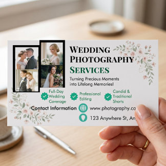Aanpasbare Tweepersoonsportretfotograaf Magnetisch Visitekaartje