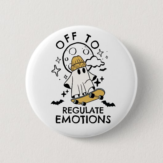Aanpasbare Uit Om Emoties Te Reguleren Spook Ronde Button 5,7 Cm (Voorkant)