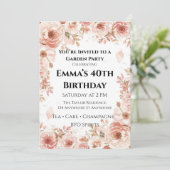 Aanpasbare uitnodiging voor bloemen tuinfeest (Staand voorkant)
