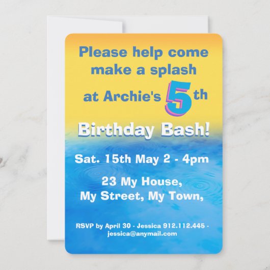 Aanpasbare uitnodiging voor het uitbrengen van een (Achterkant)