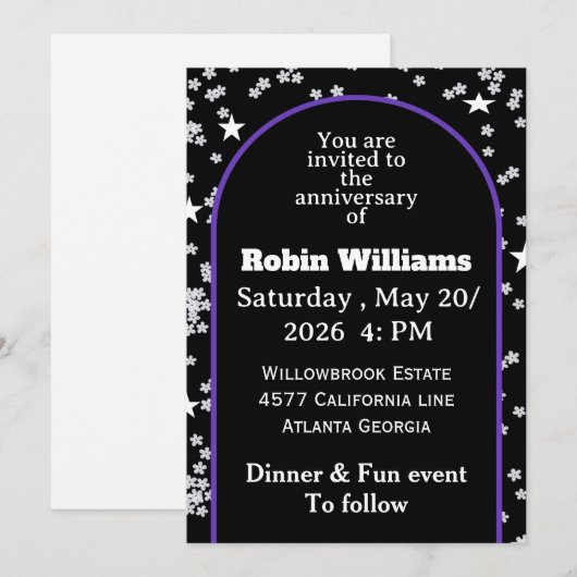 Aanpasbare uitnodiging voor jubileum | Bewerkbaar (Voorkant / Achterkant)