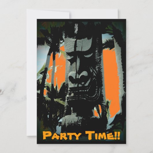 Aanpasbare uitnodigingen voor hawaii tiki (Voorkant)