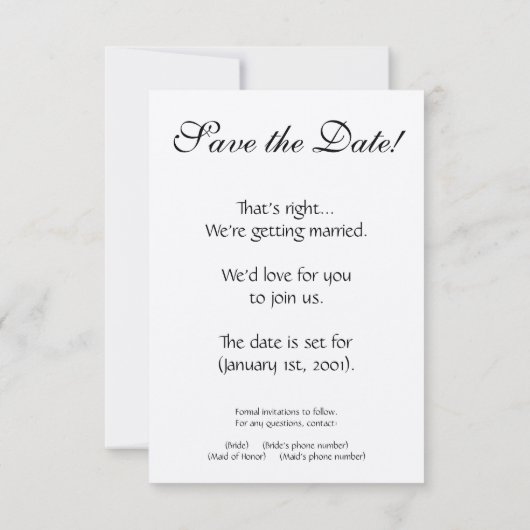 Aanpasbare uitnodigings sets voor trouwfeesten kaart (Achterkant)