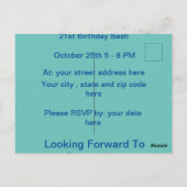 Aanpasbare uitnodigingskaart in Flapper-stijl uit  Briefkaart (Achterkant)