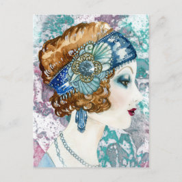 Aanpasbare uitnodigingskaart voor Flapper-dame uit Briefkaart