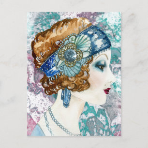 Aanpasbare uitnodigingskaart voor Flapper-dame uit Briefkaart