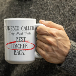 Aanpasbare UNESCO vraagt hun beste leraren Koffiemok