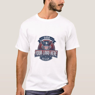 Aanpasbare "Uw Logo Hier" Minimalistische Schild T-shirt