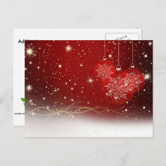 Aanpasbare vakantietemplate feestdagenkaart (Voorkant / Achterkant)