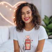 Aanpasbare Valentijn, Vul de Liefde Retro T-Shirt