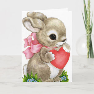Aanpasbare Valentijnsdag Cute bunny Card Feestdagen Kaart