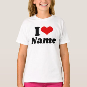 Aanpasbare Valentijnsdag Ik hou van Hart Aanpasbaa T-shirt