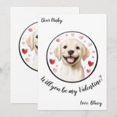 Aanpasbare Valentijnsdag kaart Labrador (Voorkant / Achterkant)