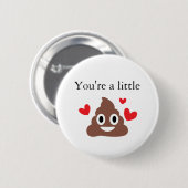 Aanpasbare Valentijnsdag Poo Emoji Ronde Button 5,7 Cm (Voorkant /achterkant)