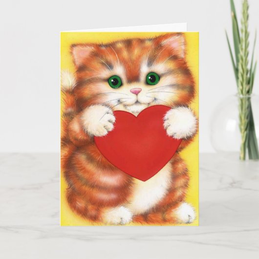 Aanpasbare Valentijnsdag voor Cute kitten Feestdagen Kaart (Voorkant)