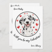 Aanpasbare Valentijnsdagkaart Dalmatiër Feestdagenkaart (Voorkant / Achterkant)
