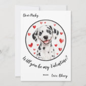 Aanpasbare Valentijnsdagkaart Dalmatiër Feestdagenkaart (Achterkant)