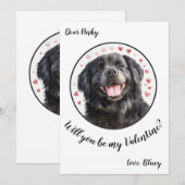 Aanpasbare Valentijnsdagkaart Newfoundlander Feestdagenkaart (Voorkant / Achterkant)